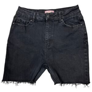 Bamboo Original Denim Black Cutoff Jean Shorts Sz 13 Grunge Stretch Denim Jorts